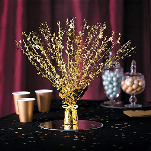 Fun Express Gold Foil Starburst Table Centerpiece (Includes Satin Ribbon) Party Decorations