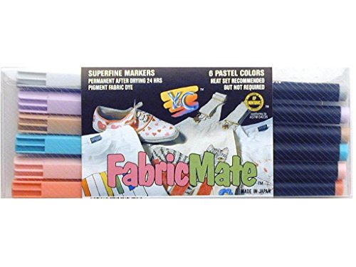Yasutomo Y&C Fabricmate Pen Brush Tip Set Pastel 6pc Y&CFabricmatePenSet6ctPAssortedel