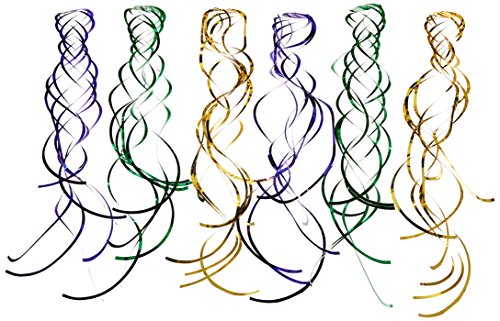 Beistle Shimmering Whirls (asstd gold, green, purple) (6/Pkg)