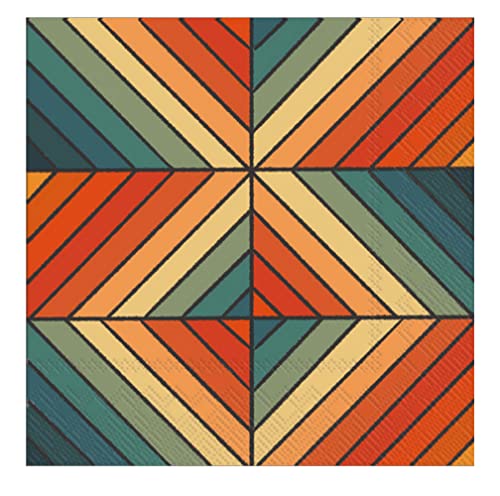 Boston International IHR 3-Ply Paper Napkins, 20-Count Lunch Size, Southwest Stripe