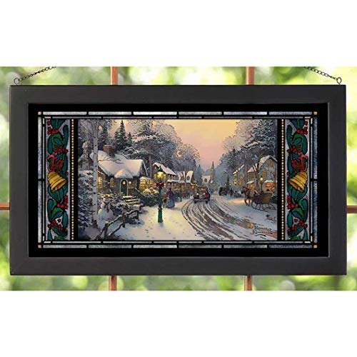 Wild Wings(MN) Wild Wings 5386600406 Stained Glass Art, 23-inch Width (Village Christmas)
