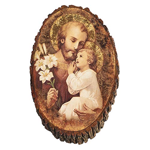 Roman 602085 St Joseph & Child Wood Plaque, 12.25-Inch High