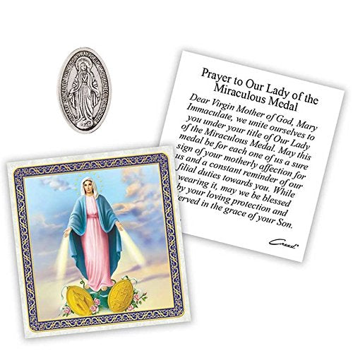 Creative Brands Christian Brands Miraculous Medal Pocket Token and Holy Card