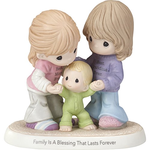Precious Moments Family is A Blessing That Lasts Forever Mom & Grandma with Baby Bisque Porcelain Home Decor Collectible Figurine 173009