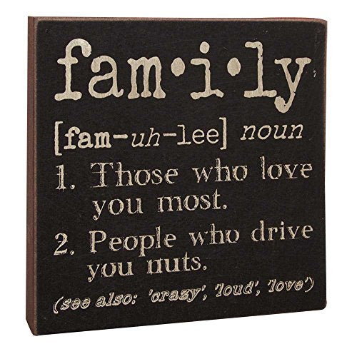 CWI Hearthside Collection The Definition of Family - Decorative Wood Sign 6-in x 6-in