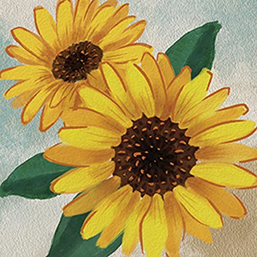 Carson Home Sunflower House Coaster, 4-inch Square, Set of 4