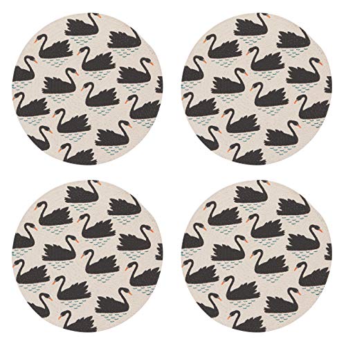 Now Designs 1035011aa Round Braided Cotton Placemats, Set of Four, Swan Lake