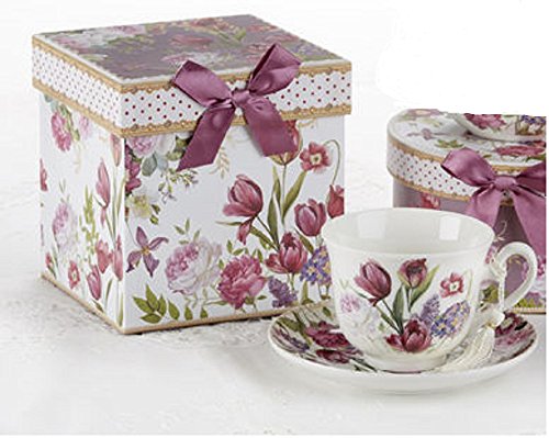 Delton 4.6" Porcelain Mug in Gift Box, Tulip