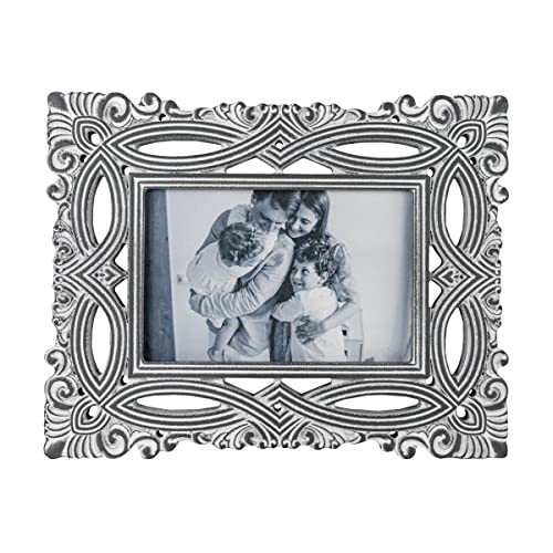 Foreside Home & Garden Filigree 4X6 Photo Frame Gray MDF & Glass