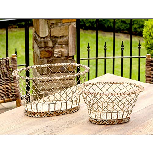 Park Hill Collection ECM00887 Braided Wire European Baskets, Set of 2