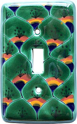 Fine Craft Imports Peacock Talavera Single Toggle Switch Plate