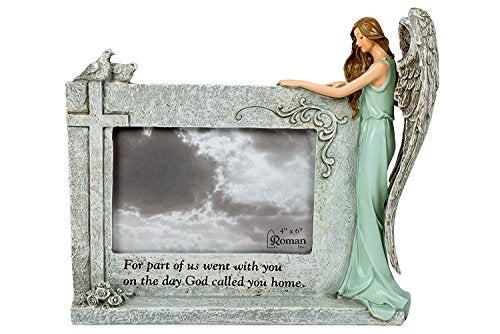 Roman God Called You Home Angel Bereavement In Memory 4 x 6 Photo Stone Picture Frame