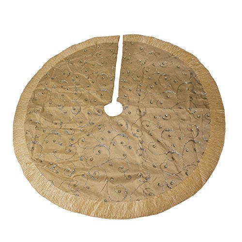 KURT ADLER 50"GOLD SEQUIN TREESKIRT