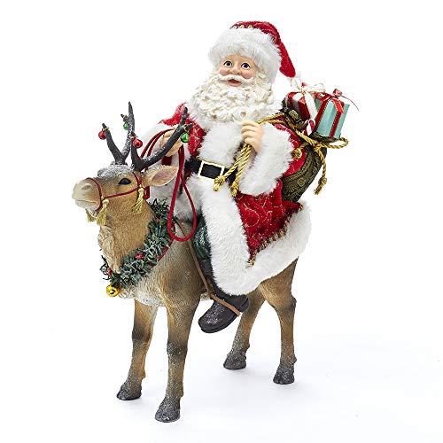 Kurt Adler Kurt S. Adler 11.5-Inch Fabrich‚àö¬© Reindeer Santa, Multi