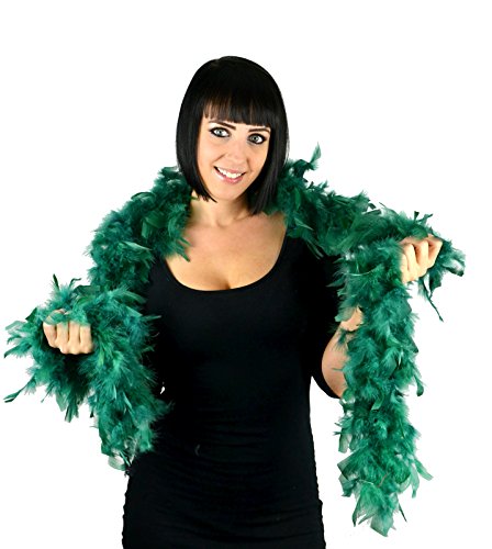 Midwest Design Touch of Nature 1-Piece 2-Yard Feather Turkey Flat Chandelle Boa for Arts and Crafts, 45gm, Emerald Green