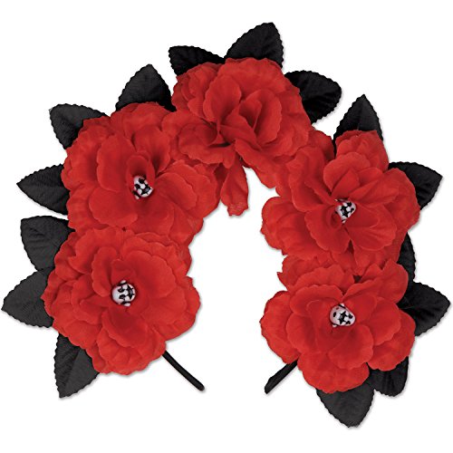 Beistle Halloween Red Floral Headband - 1 Pc.