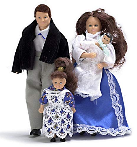 Aztec Imports Dollhouse Miniature Victorian Doll Family Brunette