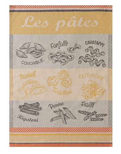 Coucke French Cotton Jacquard Towel, Varietes de Pates, 20-Inches by 30-Inches, 100% Cotton