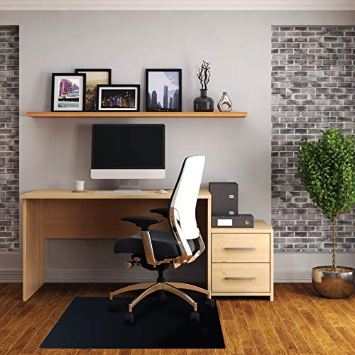 Floortex Black Chair Mat 48" x 60" for Hard Floors