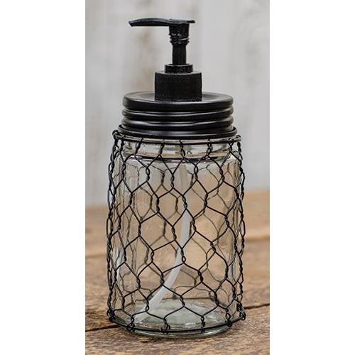 CWI Gifts Chicken Wire Soap Dispenser - Mason Jar - Country Style