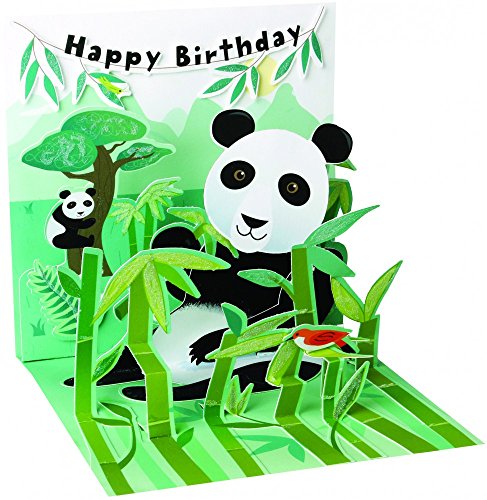 Up With Paper Pop-Up Treasures Greeting Card - Pandas PS993