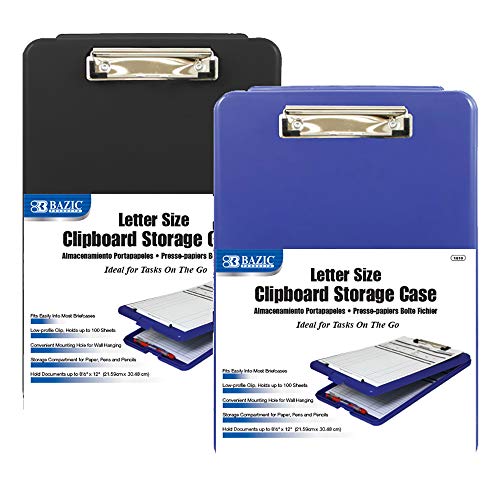 BAZIC Clipboard 1810 Storage Case, Assorted: Blue or Black, 1