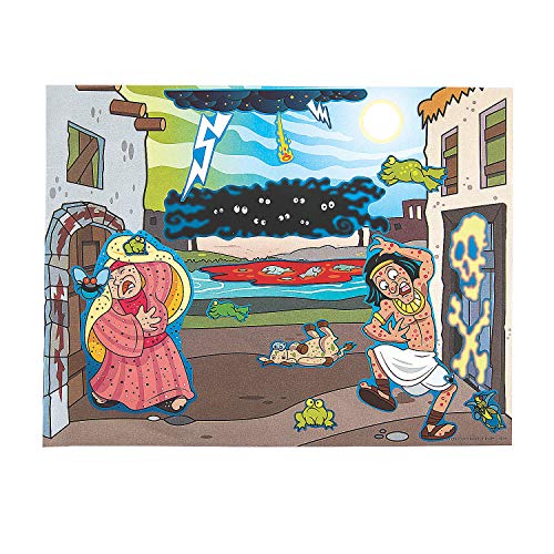 Fun Express - 10 Plagues Sticker Scene - Stationery - Stickers - Make - A - Scene (Lrg) - 12 Pieces