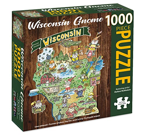 LANG Turner Licensing Gnome Sweet Gnome - Wisconsin Puzzle - 1000 Pc (8410523)