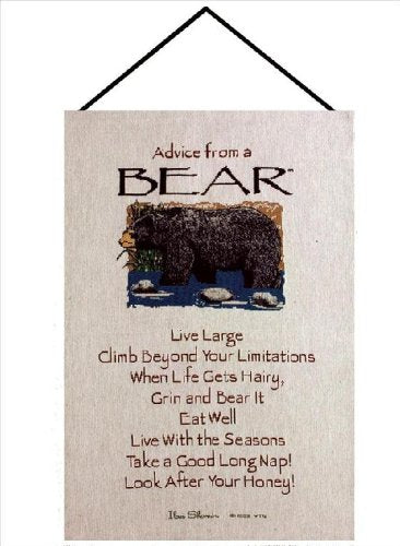 Manual Woodworkers and Weavers Your True Nature Wall Hanging, Advice from a Bear, 16 by 26-Inch