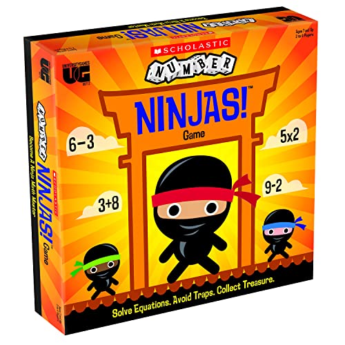 Scholastic Number Ninjas Math Master Board Game, Reinforces Mathematics Skills for Kids from University Games, for 2 to 4 Players Ages 7 and Up