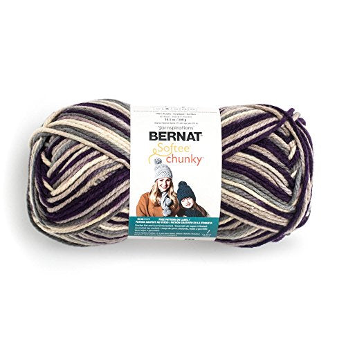 Spinrite Yarns (CA) Bernat Big Ball Chunky Ombre Yarn, 10.5oz, Super Bulky 6 Gauge, 100% Acrylic Intrigue - Machine Wash & Dry