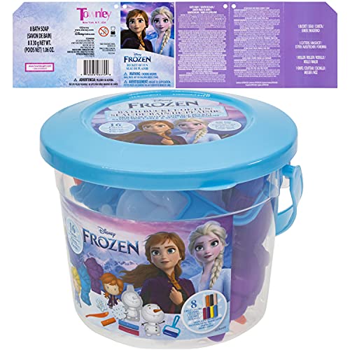 UPD Disney Frozen - Townley Girl Safe Non-Toxic Moldable Clay Bath Soap, Mold Cutters, Plastic Knife & Roller Set with Storage Bucket for Kids Boys Girls, Ages 3+ Perfect for Fun Activity & Learning Games