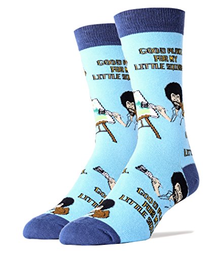 Oooh Yeah Socks Mens Crew Bob Ross Little Squirrel Large