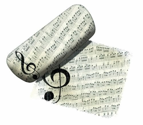 Spoontiques Eyeglass Case, Music Lover, with Lens Cloth