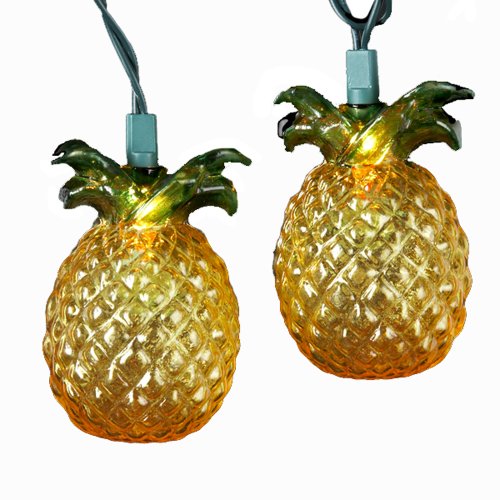 Kurt Adler 10-Light Glass-Look Pineapple Light Set