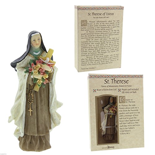 Roman Saint Therese with Flowers Patrons and Protectors Religious Figurine 50273