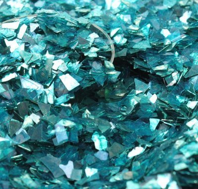 Meyer Imports Crushed Glass Glitter for Arts and Crafts - Broken Glass German Glitter for Resin Craft Art / Tumblers/ Nail Art / DIY Jewelry Making Decoration - 4 OZ Bag - Teal Blue