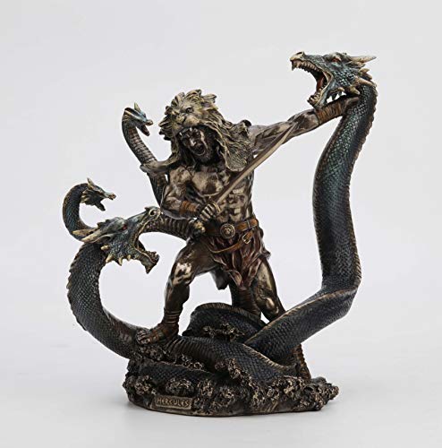 Unicorn Studio Veronese Design 12 3/8 Inch Hercules Battling The Hydra Cold Cast Resin Antique Bronze Finish Statue Home Decor