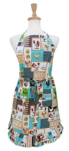 Two Lumps of Sugar APR0101-4339 Country Rooster Ruffle Apron