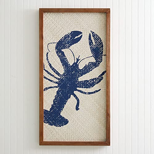 CTW Home Collection 530468 Blue Lobster Coastal Wall Sign, 32-inch Height