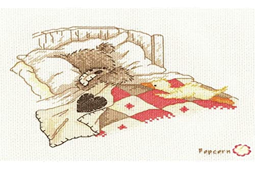 Vervaco Popcorn Bear Cuddle Up Cross Stitch Kit