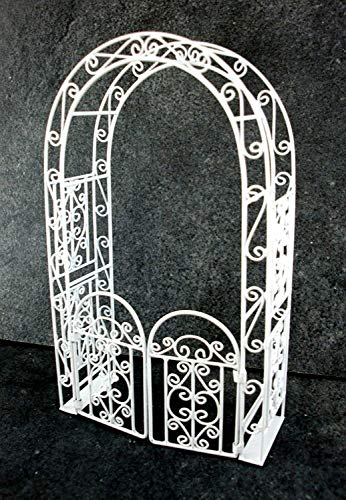 Aztec Imports 1:12 Scale White Arbor with Gate 
