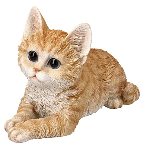 Pacific Trading 5" Orange Tabby Kitty Real Looking Laying Down Cat Collection Figurine