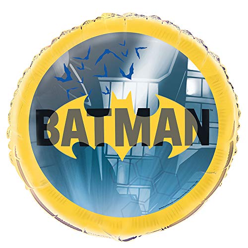 Unique Industries Round Mylar Balloon - 18" | Foil | Batman | Packaged | 1 Pc.