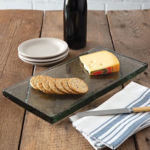 CTW Home Collection 370743 Blocked Glass Cheese Board, 16-inch Width