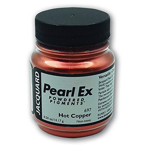 Pearl-Ex Pigment by Jacquard, Creates Metallic or Pearlescent Effect.5 Ounce Jar, Hot Copper