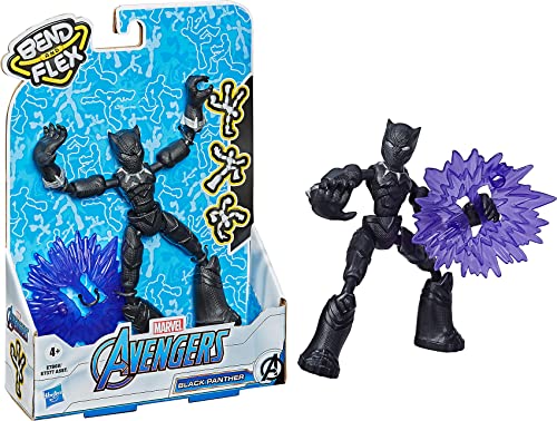 Hasbro MARVEL E7868 Avengers Bend and Flex Action Figure Toy, 6-Inch Flexible Black Panther, Includes Accessory, Ages 4 and Up