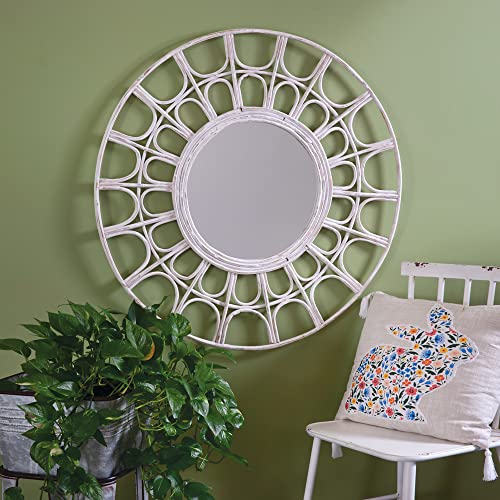 CTW 460367 Barbados Rattan Mirror, 35.5-inch Diameter