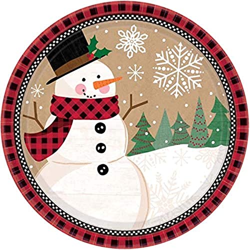 Amscan Winter Wonder Round Paper Plates - 7" | Multicolor | Pack of 8