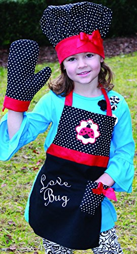 Manual Woodworkers Izzy Collection Love Bug Kids 3-Piece Apron Set
